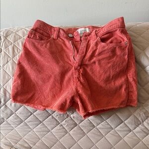 BDG Coral Corduroy High-Rise Shorts